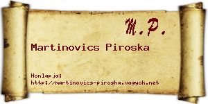 Martinovics Piroska névjegykártya